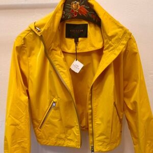 Coach Yellow Women's Cropped Windbreaker/Raincoat